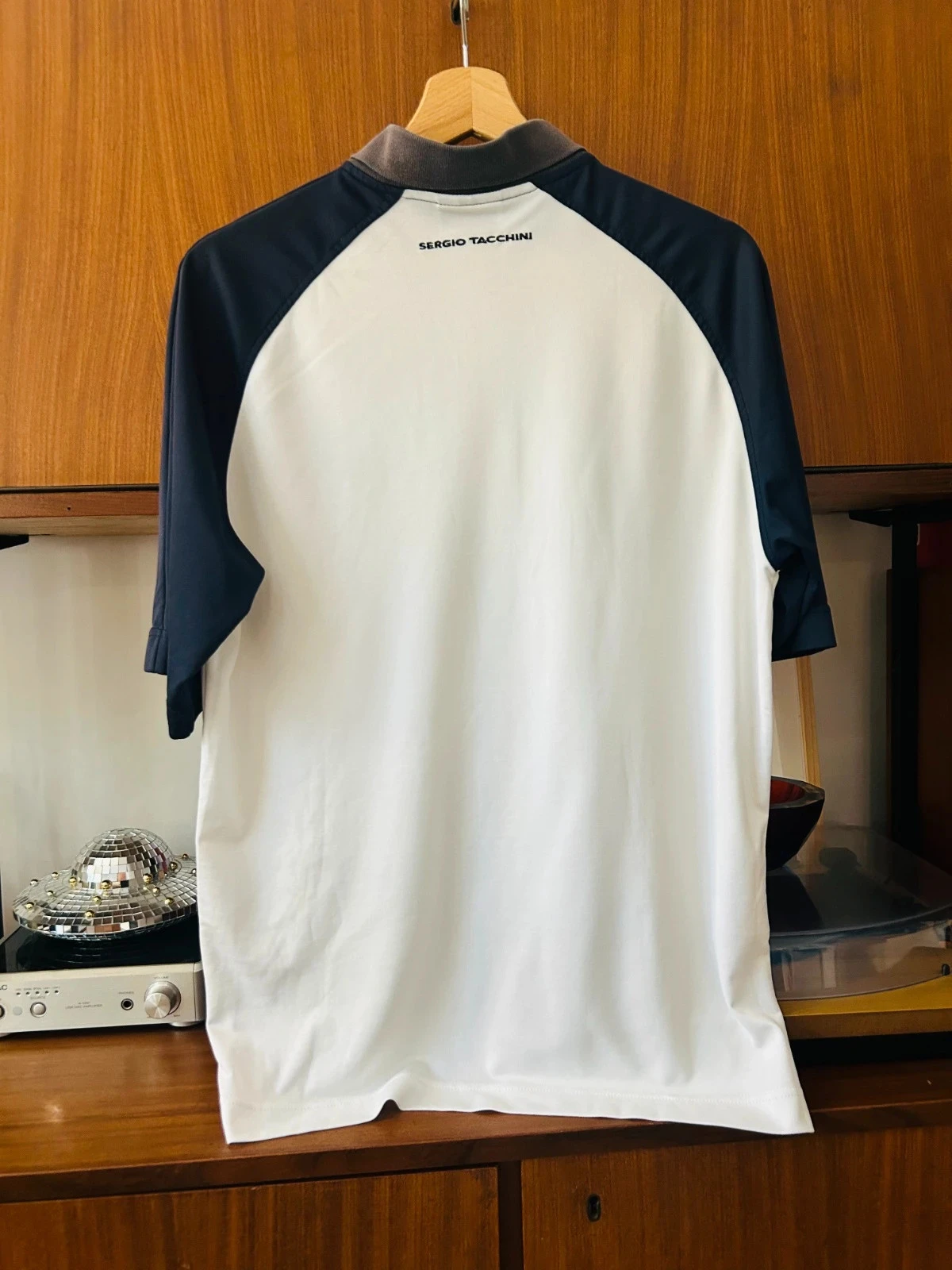 Polo chemise t-shirt chemisette Sergio Tacchini vintage 2000s y2k noir bleu blanc M 38 – photo 2